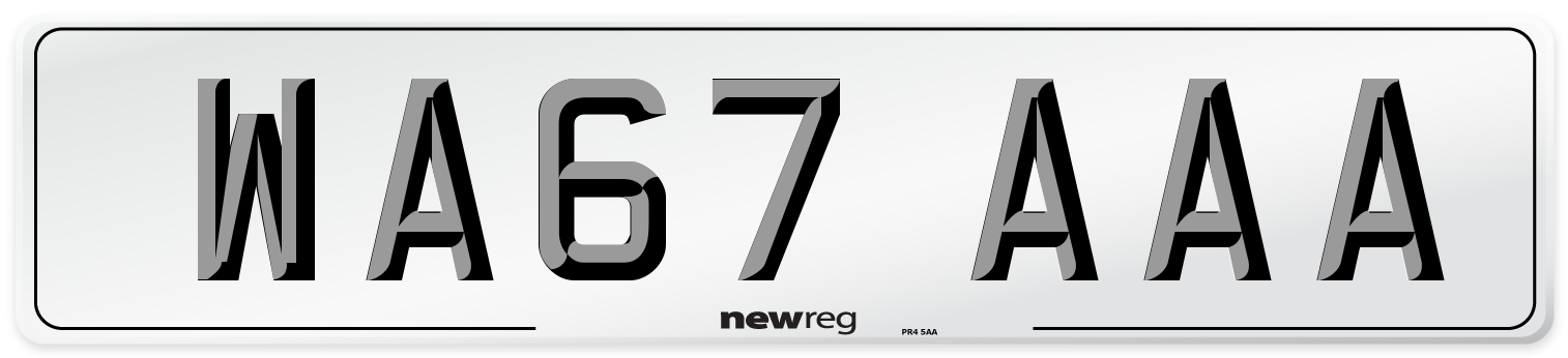 WA67 AAA Number Plate from New Reg